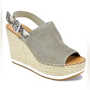 DOLCE VITA Shan Suede Espadrille Sling Back Platform Wedge Sandals size 8 Suede